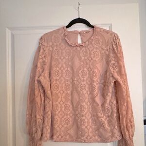 Ultra Pink Blush Lace Blouse